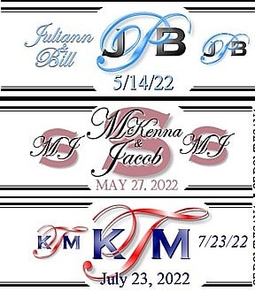 Custom cigar labels designed for weddings